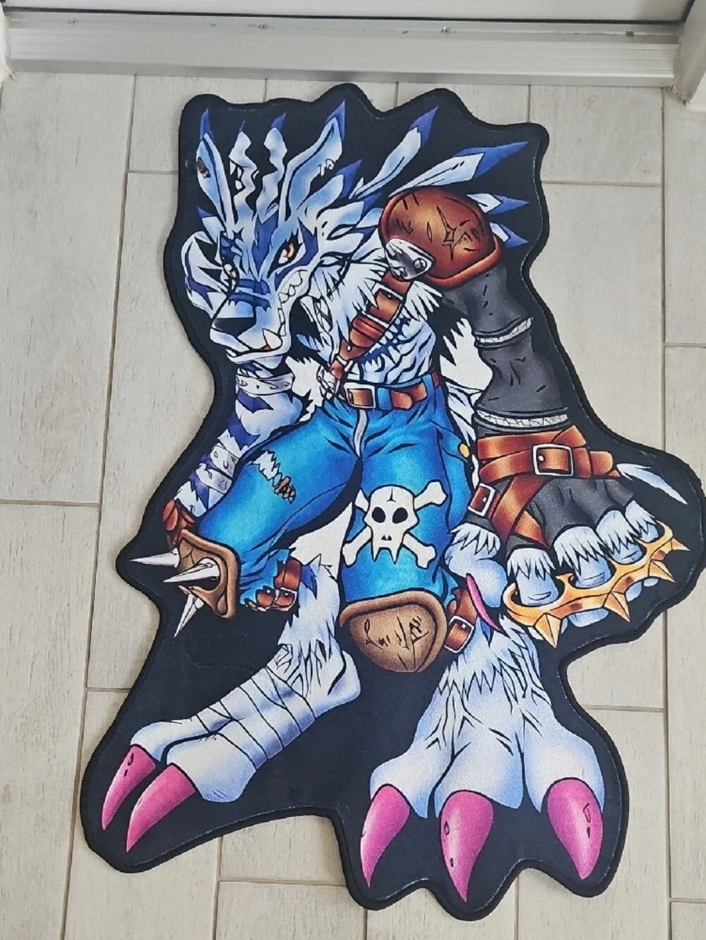 Blue & Pink Wolf Character Floor Mat - Unbranded Home Accent